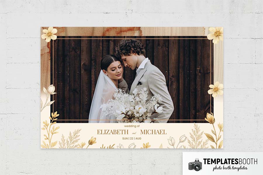 Earthy Boho Wedding Photo Booth Template Preview