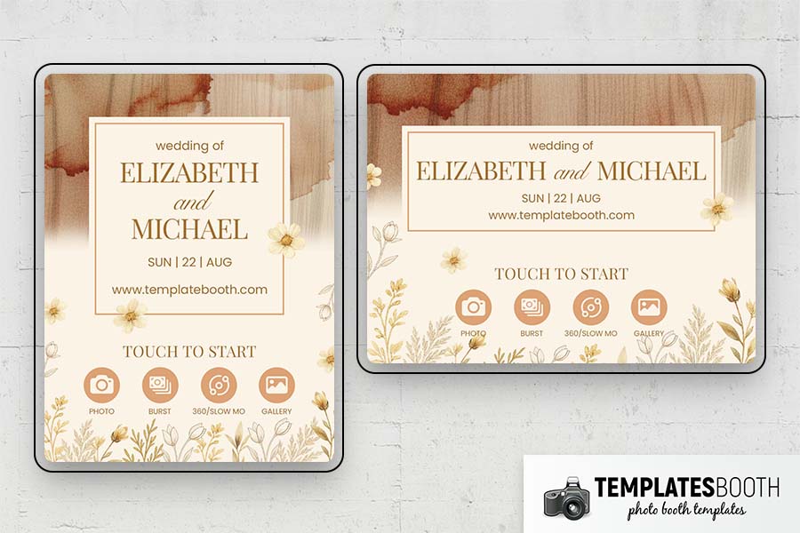 Earthy Boho Wedding Photo Booth Template Preview