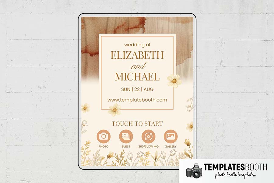 Earthy Boho Wedding Photo Booth Template Preview
