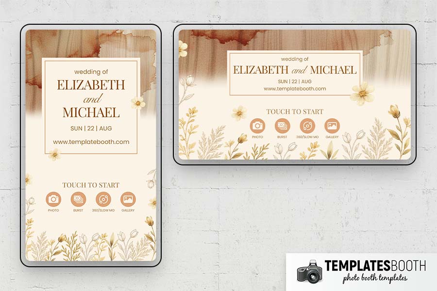 Earthy Boho Wedding Photo Booth Template Preview