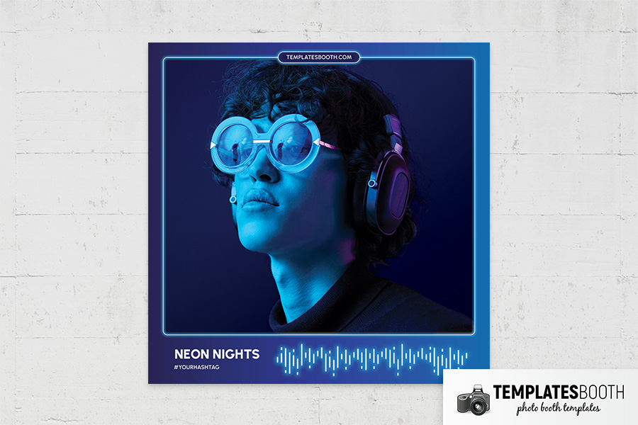 Neon Nights Photo Booth Template Preview
