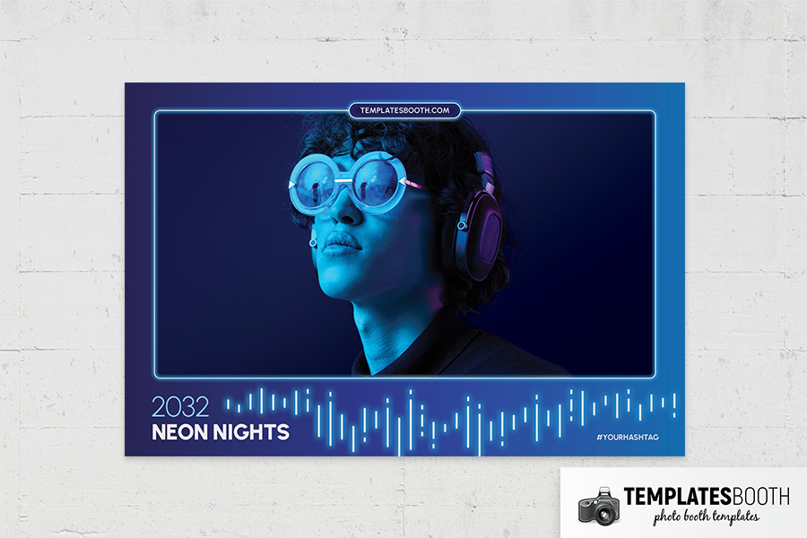 Neon Nights Photo Booth Template Preview