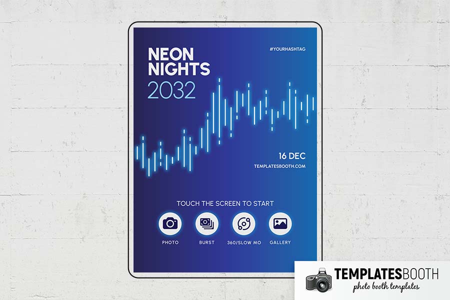 Neon Nights Photo Booth Template Preview