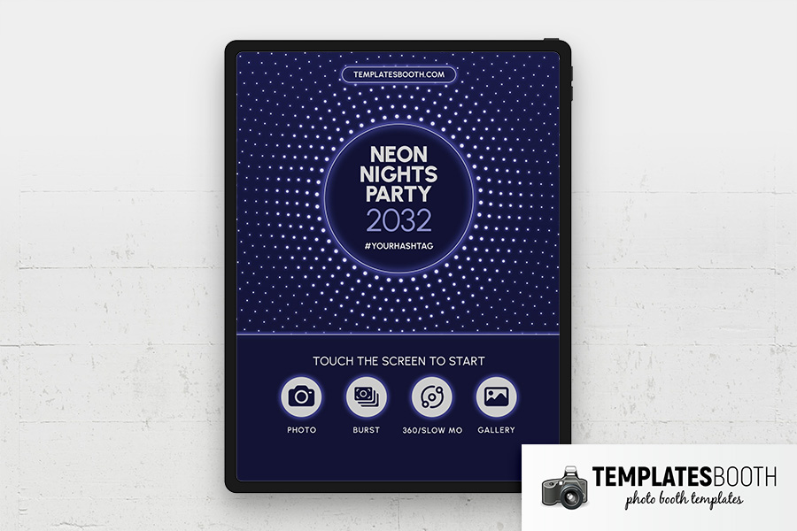 Neon Nights Party Photo Booth Template Preview