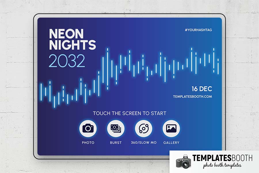 Neon Nights Photo Booth Template Preview
