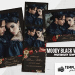 Moody Black Wedding Photo Booth Template