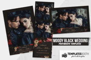 Moody Black Wedding Photo Booth Template