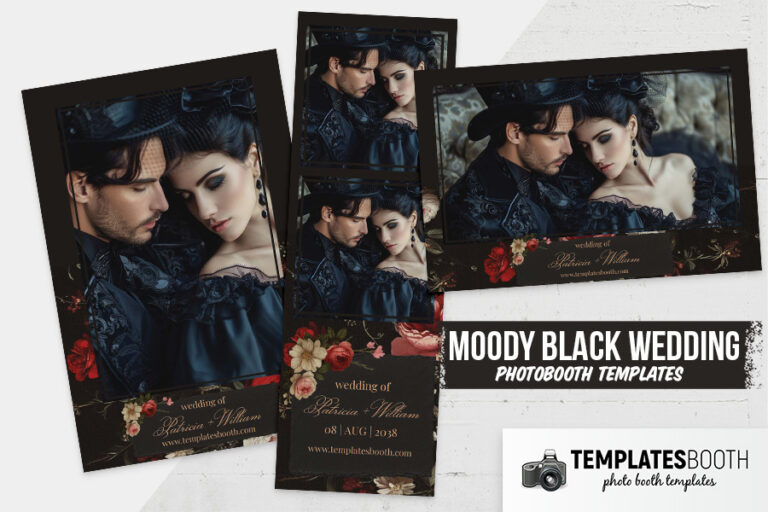 Moody Black Wedding Photo Booth Template