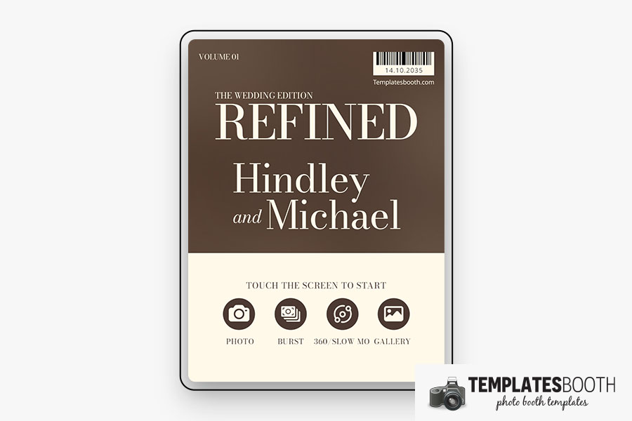 Refined Wedding Magazine Photo Booth Template Preview