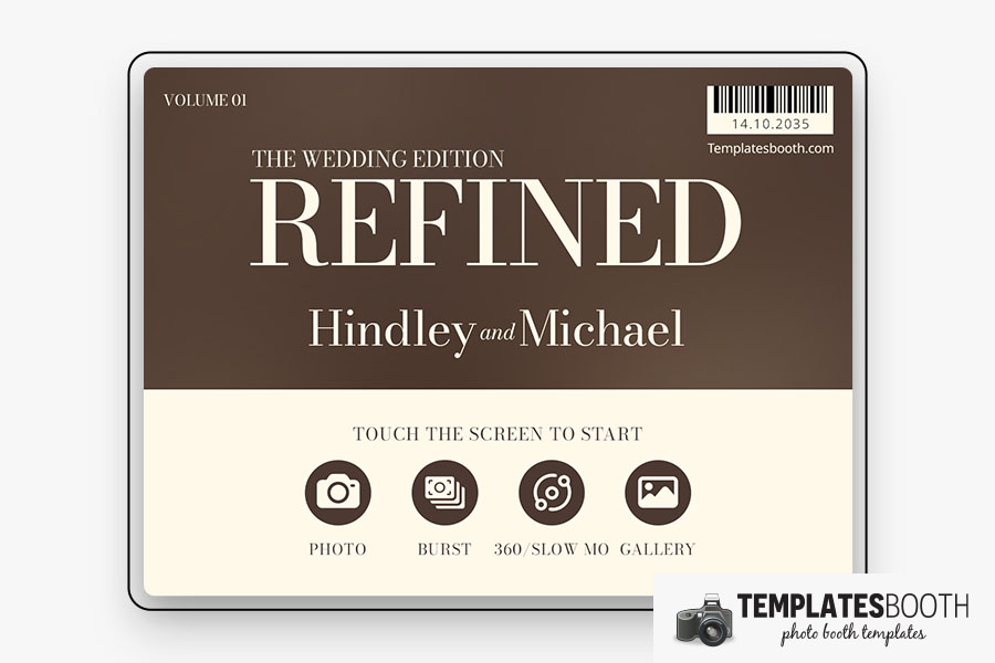Refined Wedding Magazine Photo Booth Template Preview