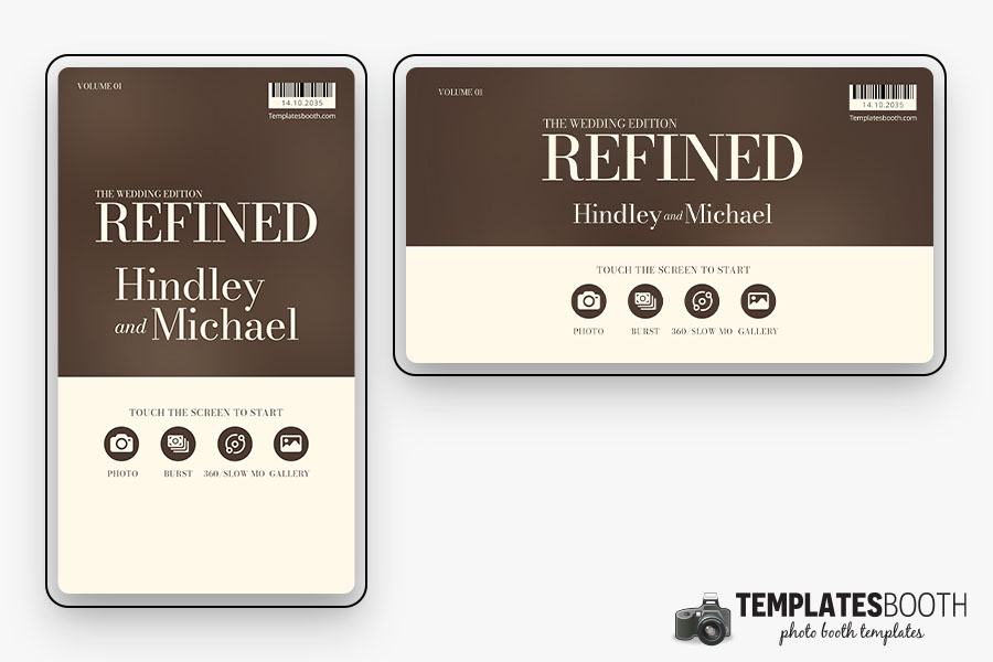 Refined Wedding Magazine Photo Booth Template Preview