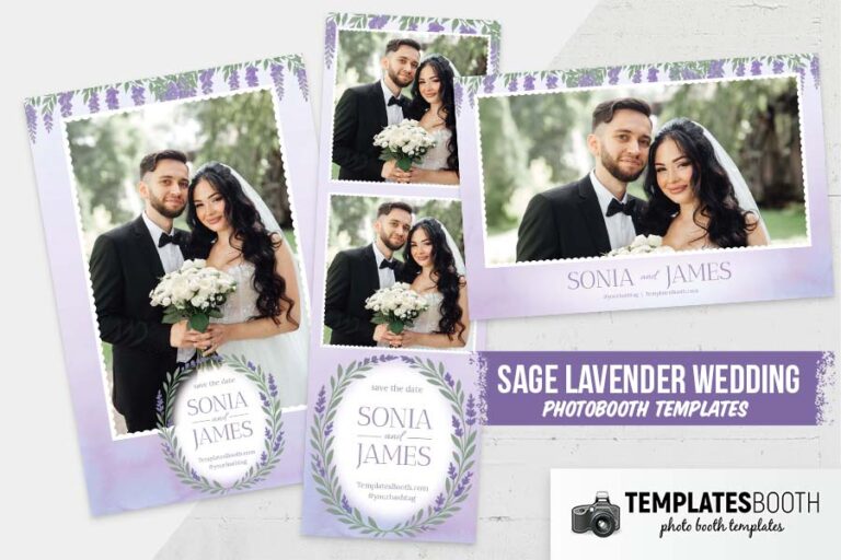 Sage Lavender Wedding Photo Booth Template