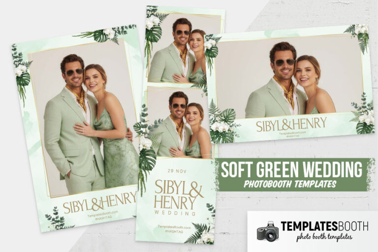 Soft Green Wedding Photo Booth Template