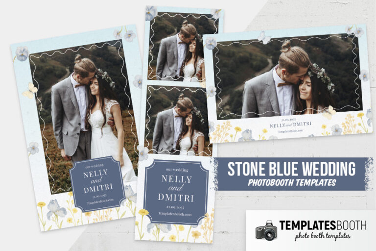 Stone Blue Wedding Photo Booth Template