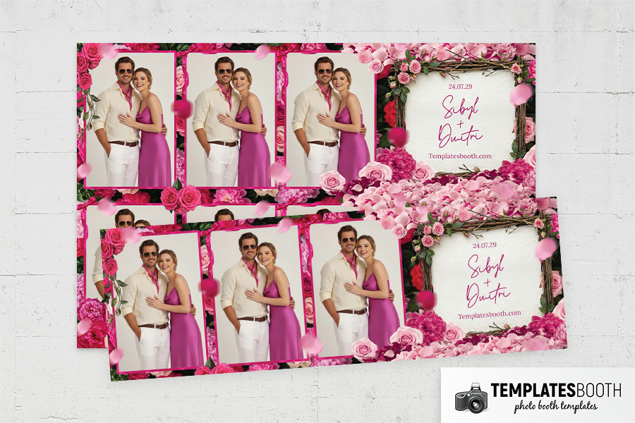 Vibrant Pink Wedding Photo Booth Template Preview
