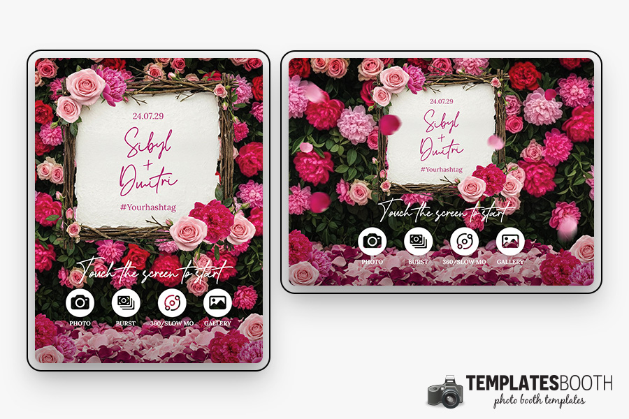 Vibrant Pink Wedding Photo Booth Template Preview