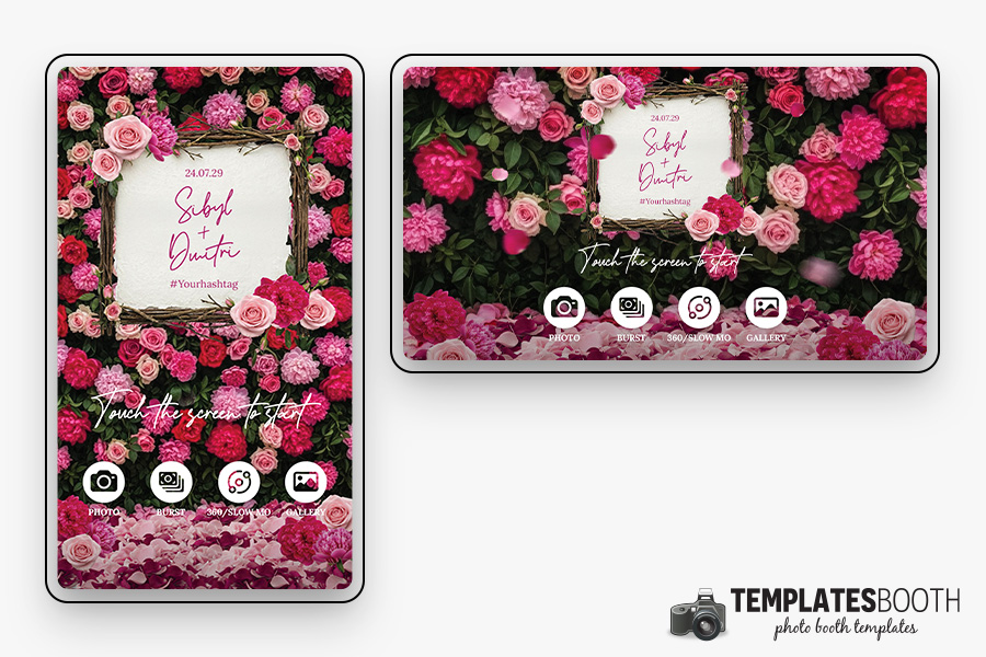 Vibrant Pink Wedding Photo Booth Template Preview