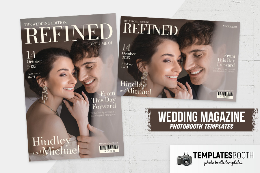 Refined Wedding Magazine Photo Booth Template Preview