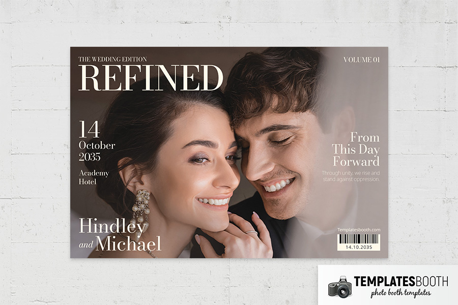 Refined Wedding Magazine Photo Booth Template Preview