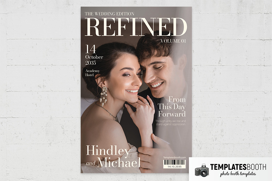 Refined Wedding Magazine Photo Booth Template Preview