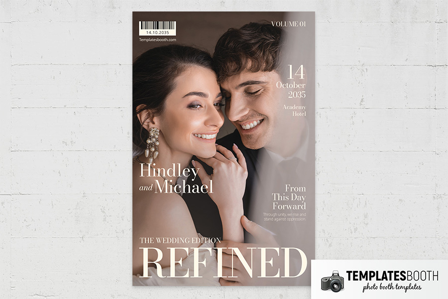Refined Wedding Magazine Photo Booth Template Preview
