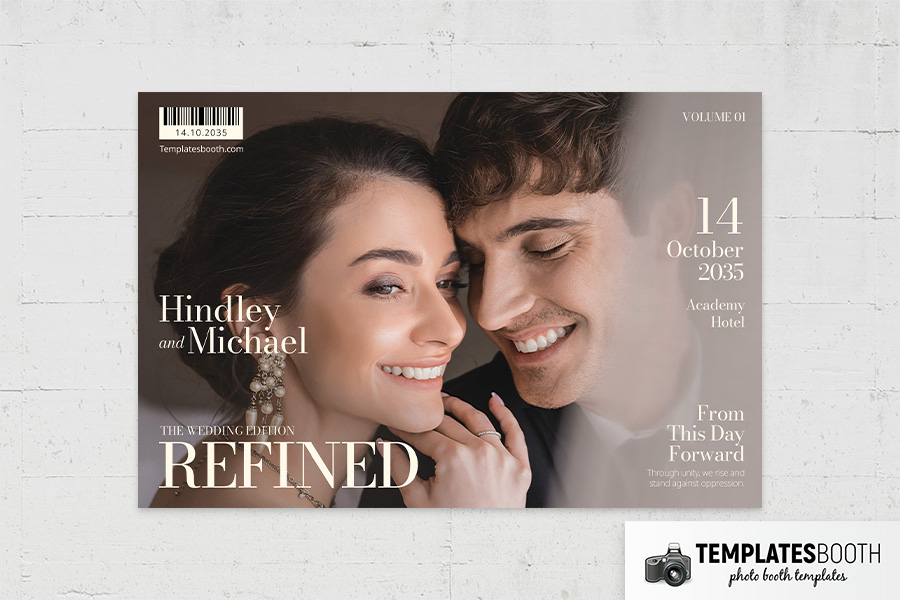 Refined Wedding Magazine Photo Booth Template Preview