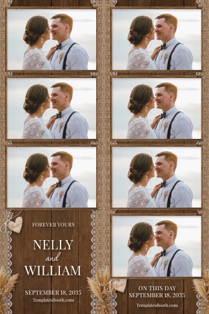 Rustikale Scheunenhochzeit-Fotobox-Vorlage