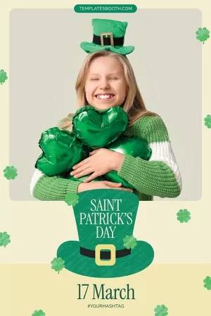 St Patrick's Day Photo Booth Template – 4x6 Postcard (Portrait)