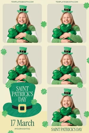 Modèle Saint-Patrick pour photobooth – 4x6 moitié-moitié