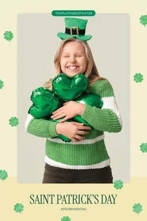 Modèle Saint-Patrick pour photobooth – Carte postale 4x6 (portrait)