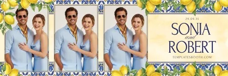 Lemon Blue Wedding Photo Booth Template