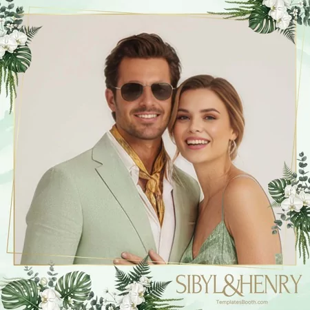 Soft Green Wedding Photo Booth Template