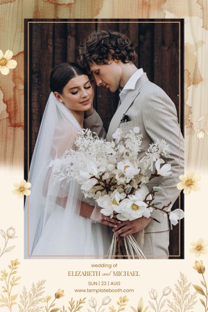 Aperçu Earthy Boho Wedding Photo Booth Template 2