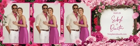 Vibrant Pink Wedding Photo Booth Template