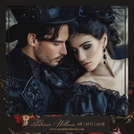 Moody Black Wedding Photo Booth Template