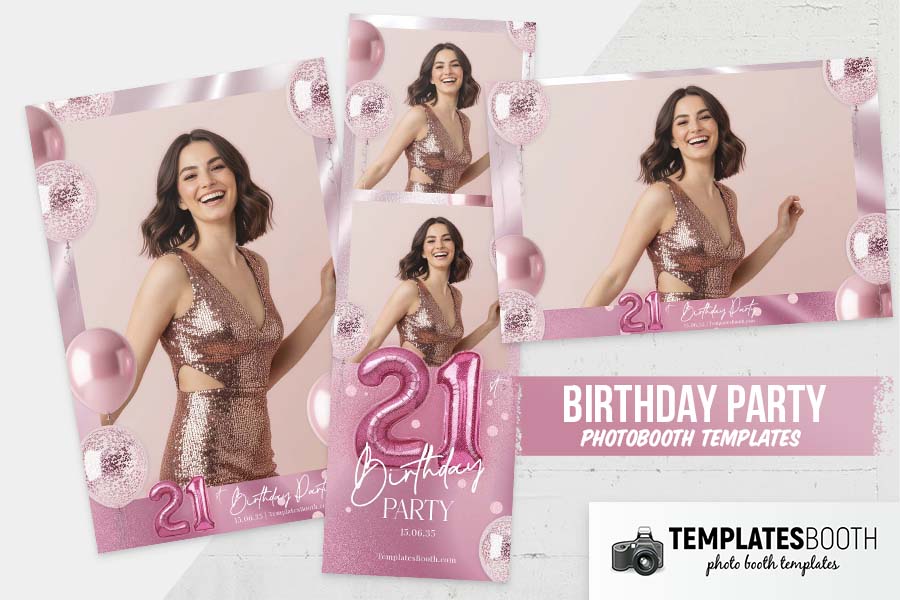 Birthday Party Photo Booth Template Preview