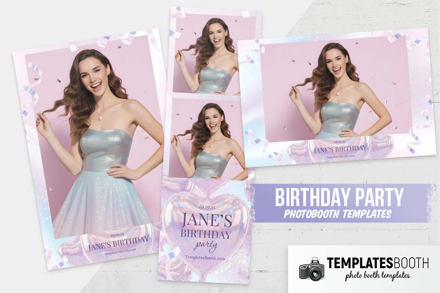 Birthday Party Photo Booth Template Preview