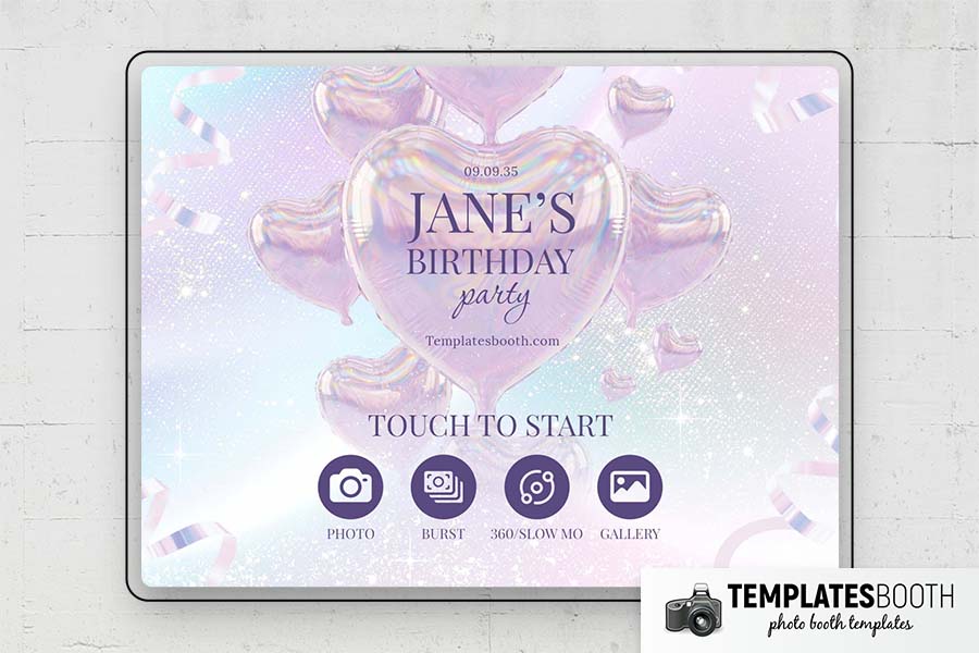 Birthday Party Photo Booth Template Preview