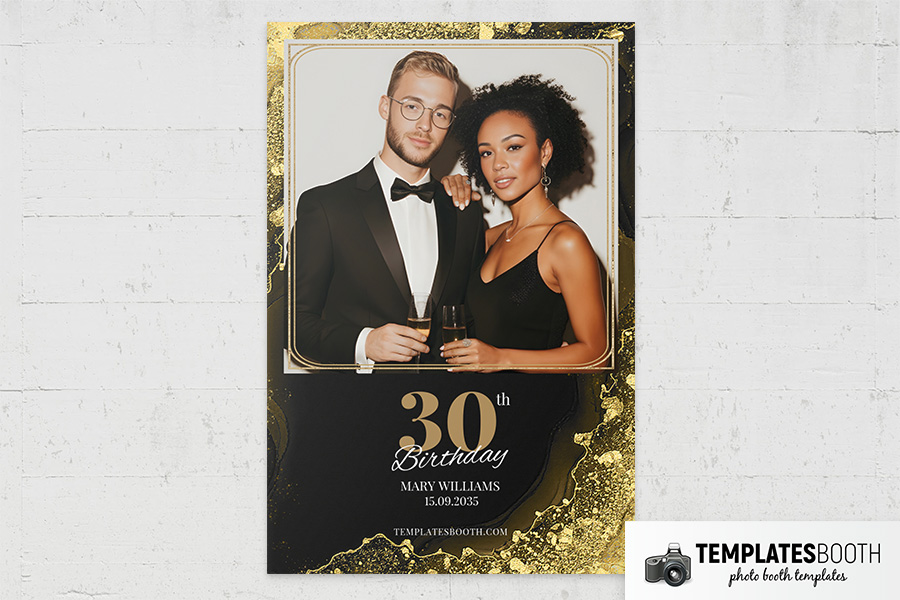 Black Gold Party Photo Booth Template - TemplatesBooth