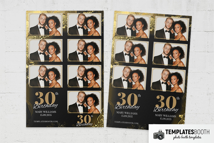 Black Gold Party Photo Booth Template - TemplatesBooth