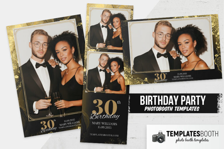 Black Gold Party Photo Booth Template