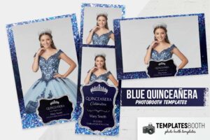 Blue Quinceañera Photo Booth Template