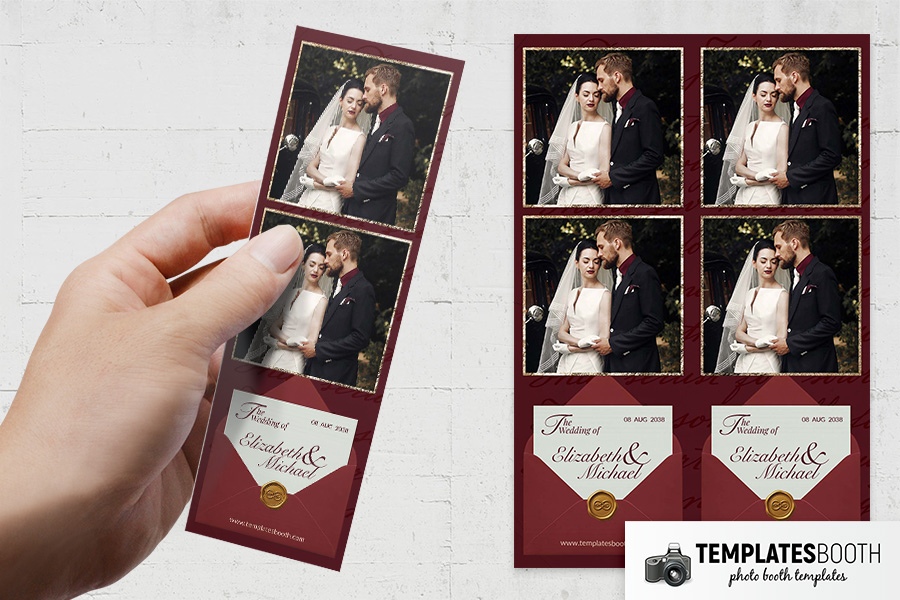 Crimson Garnet Wedding Photo Booth Template - TemplatesBooth