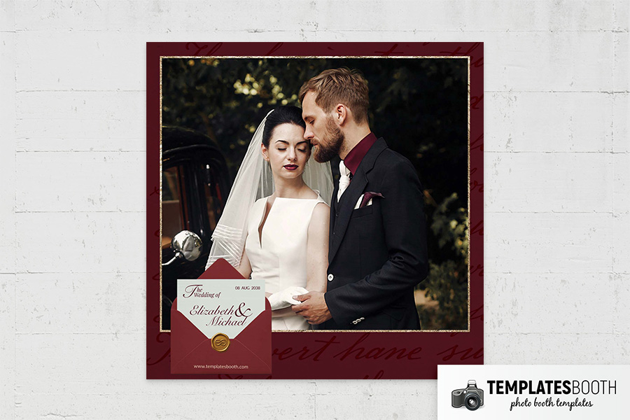 Crimson Garnet Wedding Photo Booth Template - TemplatesBooth