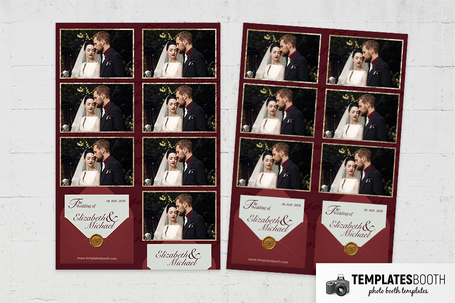 Crimson Garnet Wedding Photo Booth Template - TemplatesBooth