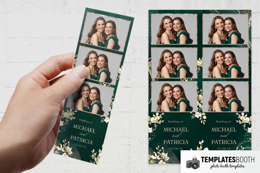 Emerald Wedding Photo Booth Template Preview