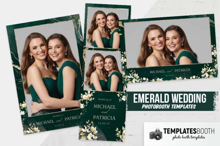 Emerald Wedding Photo Booth Template