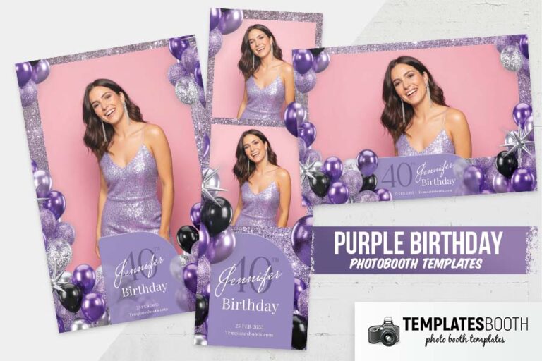Purple Birthday Photo Booth Template