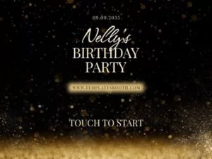 Black Gold Birthday Photo Booth Template – Welcome Screens