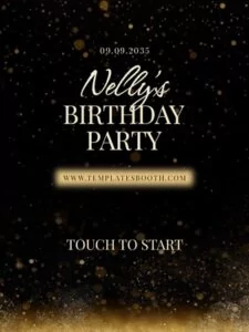 Black Gold Birthday Photo Booth Template – Welcome Screens